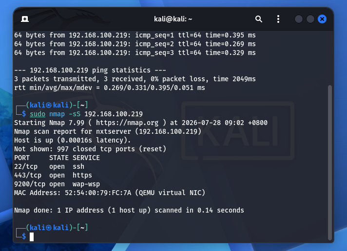 The Wazuh dashboard before the HOME_NET fix, no scan alerts anywhere despite Suricata capturing every packet of the scan