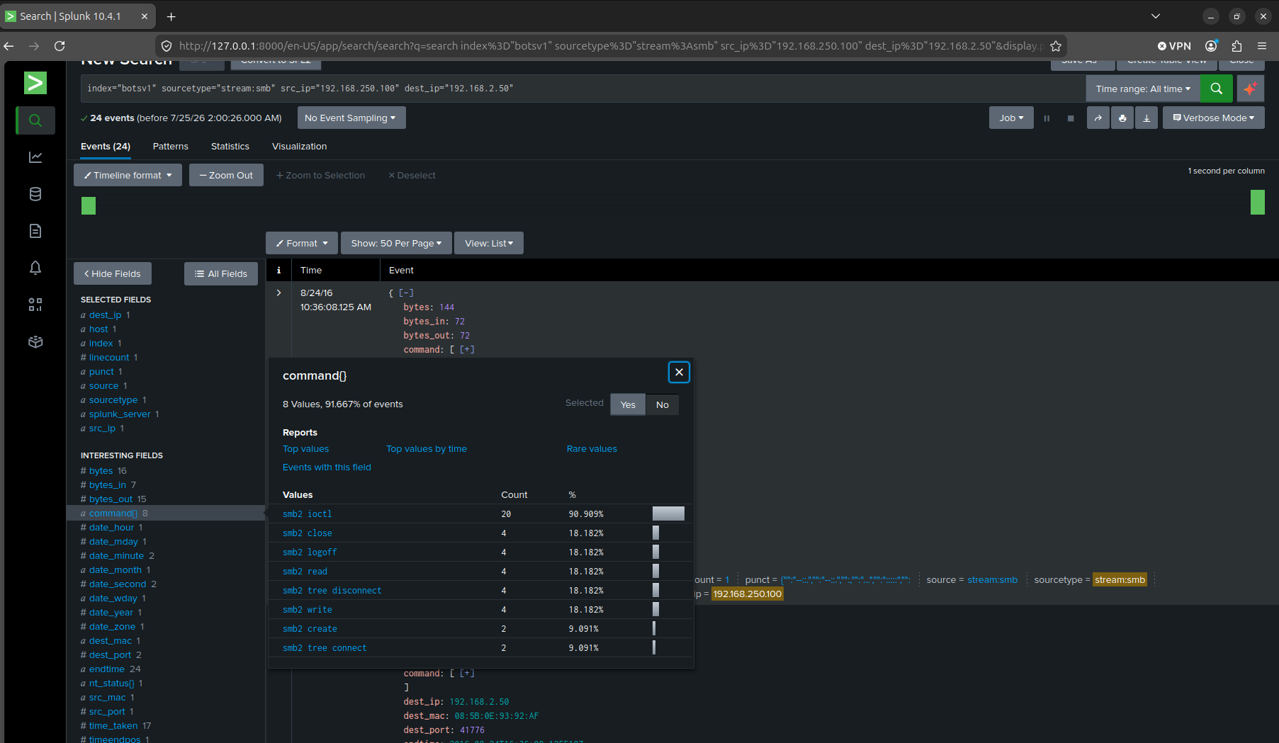 Contrast confirming .2.50's non-standard port doesn't fit a file server role